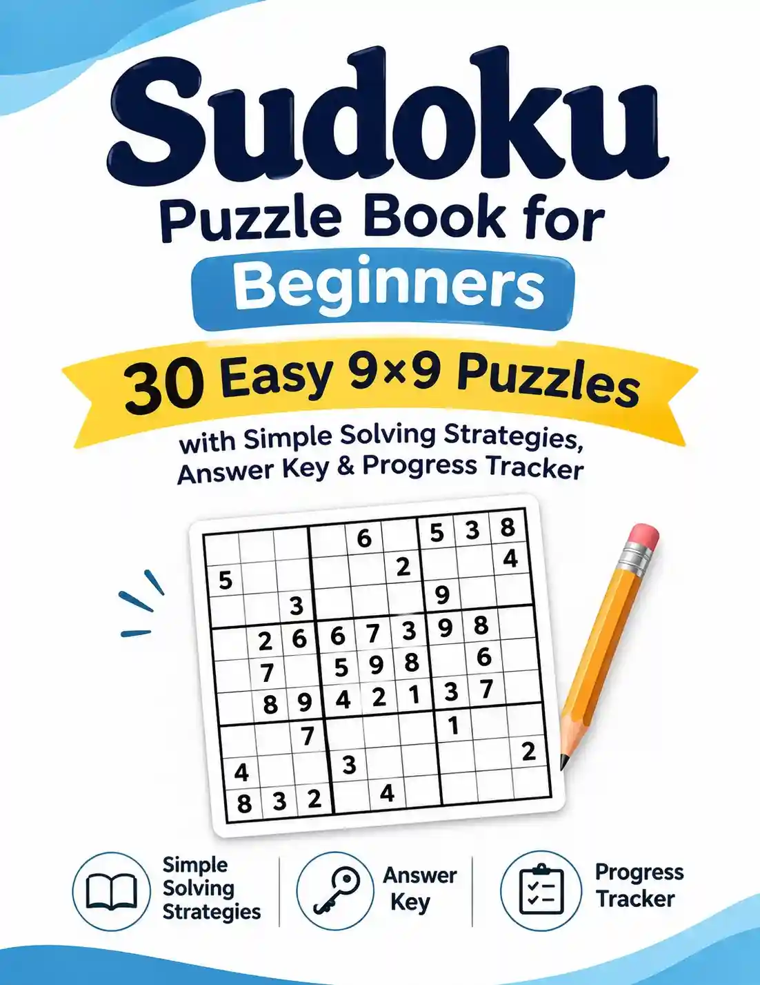 Sudoku Puzzle Book for Beginners: 30 Easy 9×9 Puzzles with Simple Solving Strategies, Answer Key & Progress Tracker 1 Easy Sudoku Puzzles PDF for Beginners with 30 Easy 9x9 Puzzles