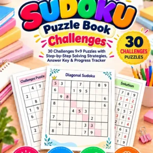 Challenge-Level Diagonal Sudoku Puzzle Book with 30 challenging puzzles