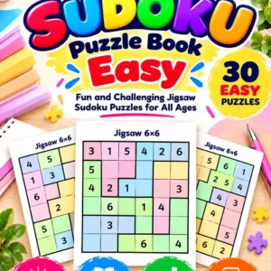 Easy Jigsaw Sudoku Puzzle Book with 30 Easy Puzzles and Answers