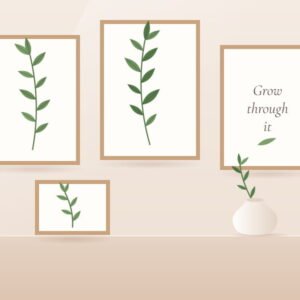Set of framed minimal botanical printable wall art